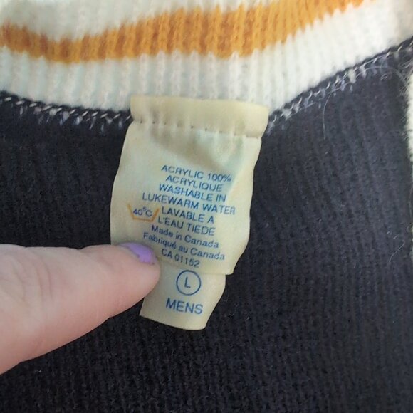 Vintage 1980's School Uniform V Neck Black Sweater EM Men Size Large - Picture 3 of 7